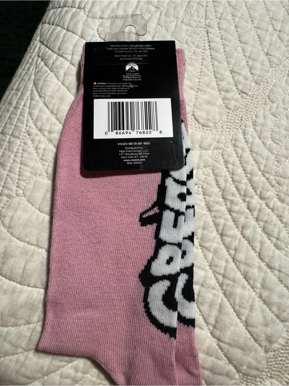 Pink 'Tell Me About It' Stud Crew Socks
